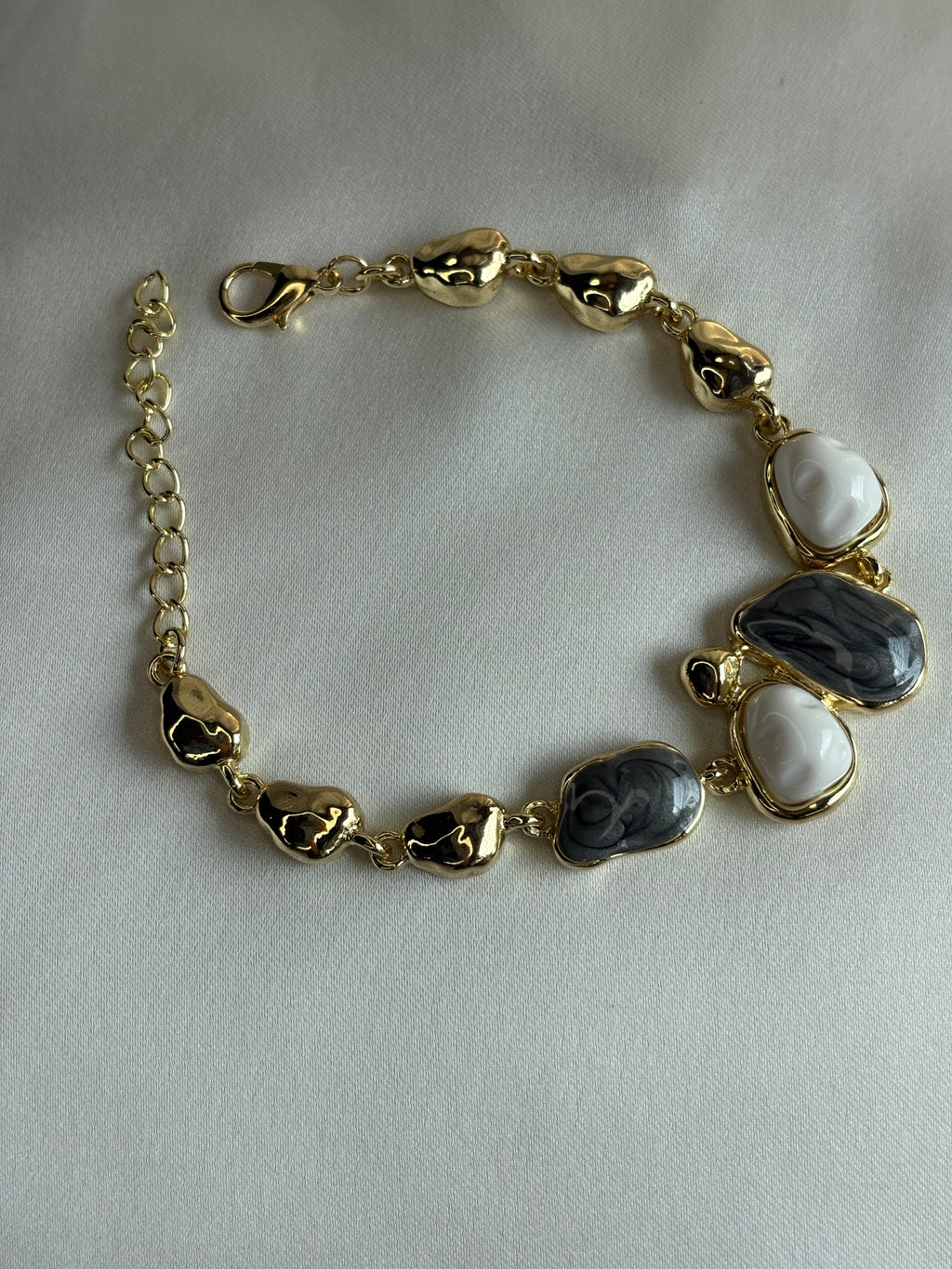 Geometric Stone Link Bracelet