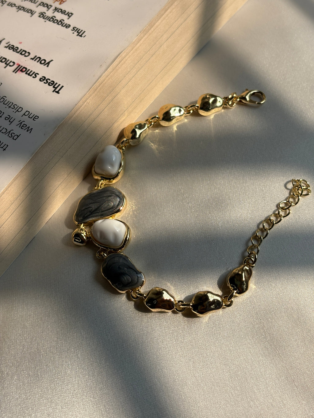 Geometric Stone Link Bracelet