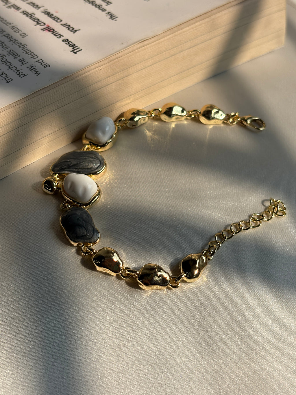 Geometric Stone Link Bracelet