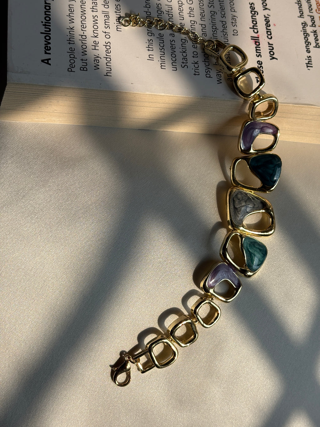 Colorful Enamel Link Bracelet