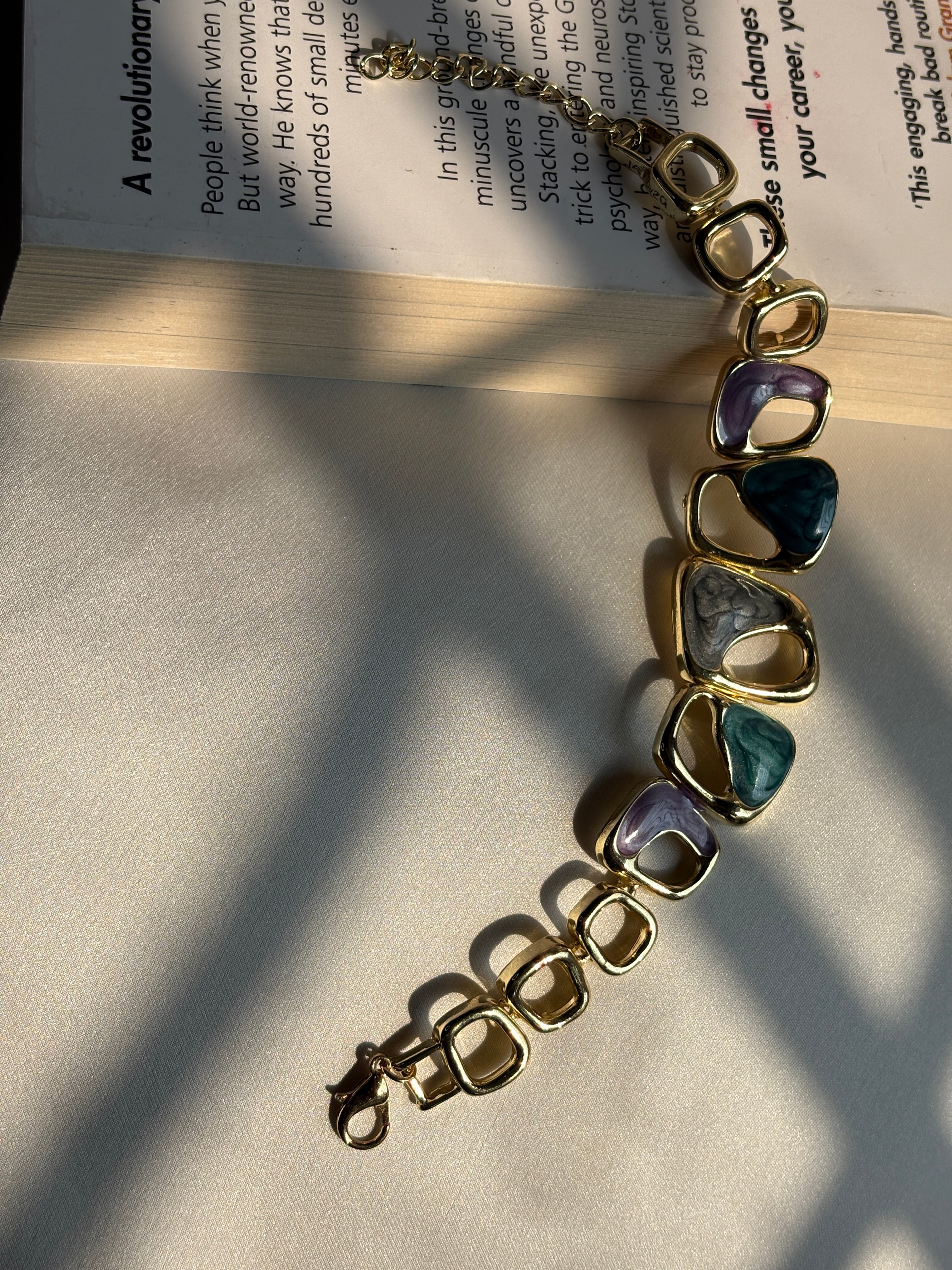 Colorful Enamel Link Bracelet