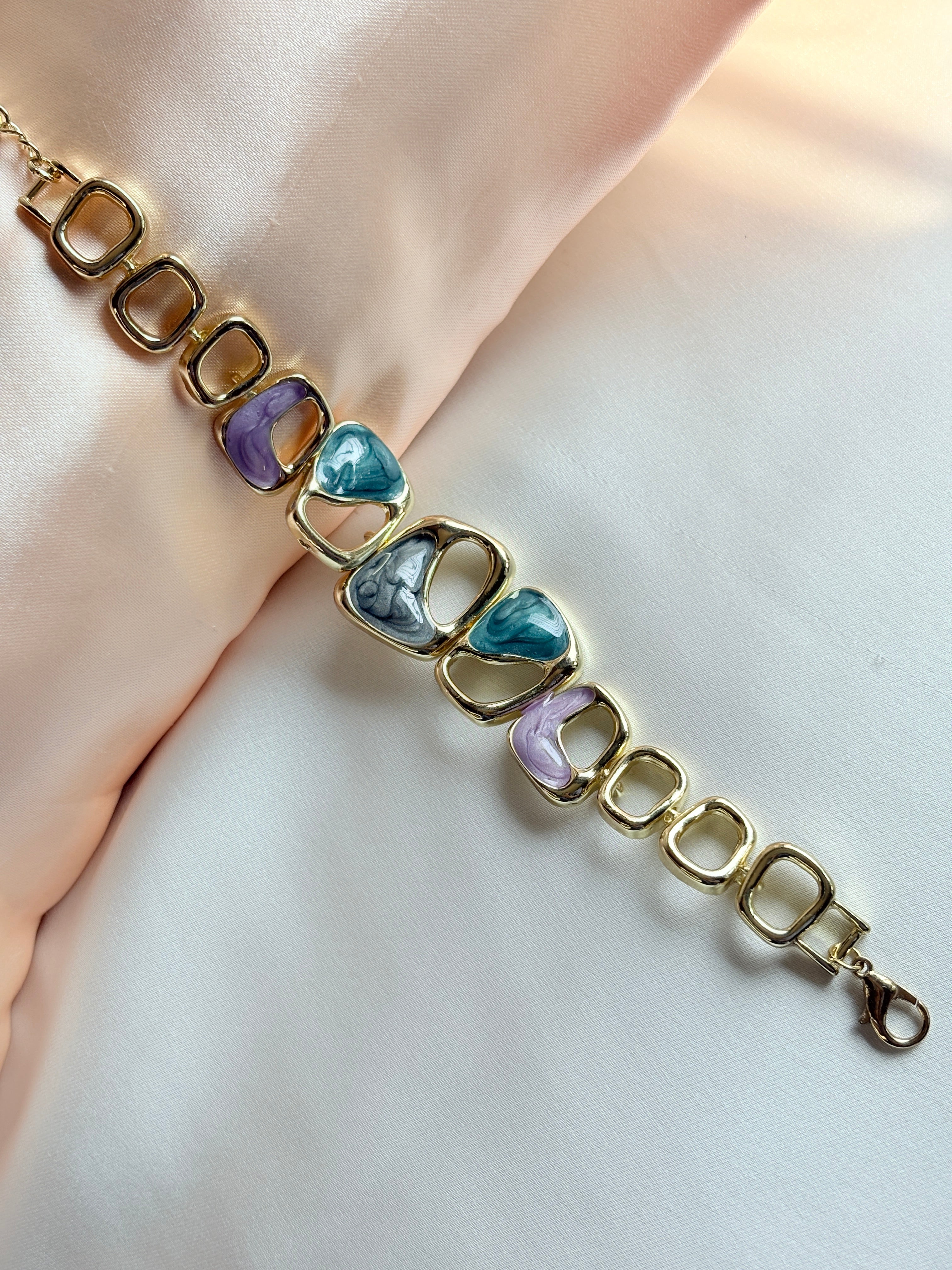 Colorful Enamel Link Bracelet