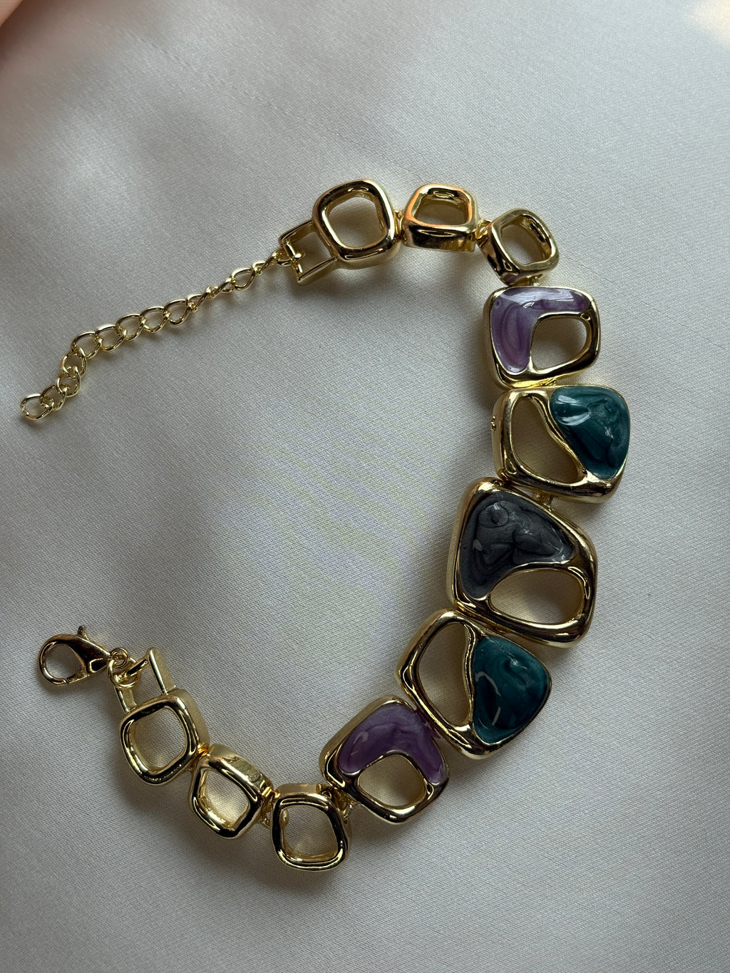 Colorful Enamel Link Bracelet
