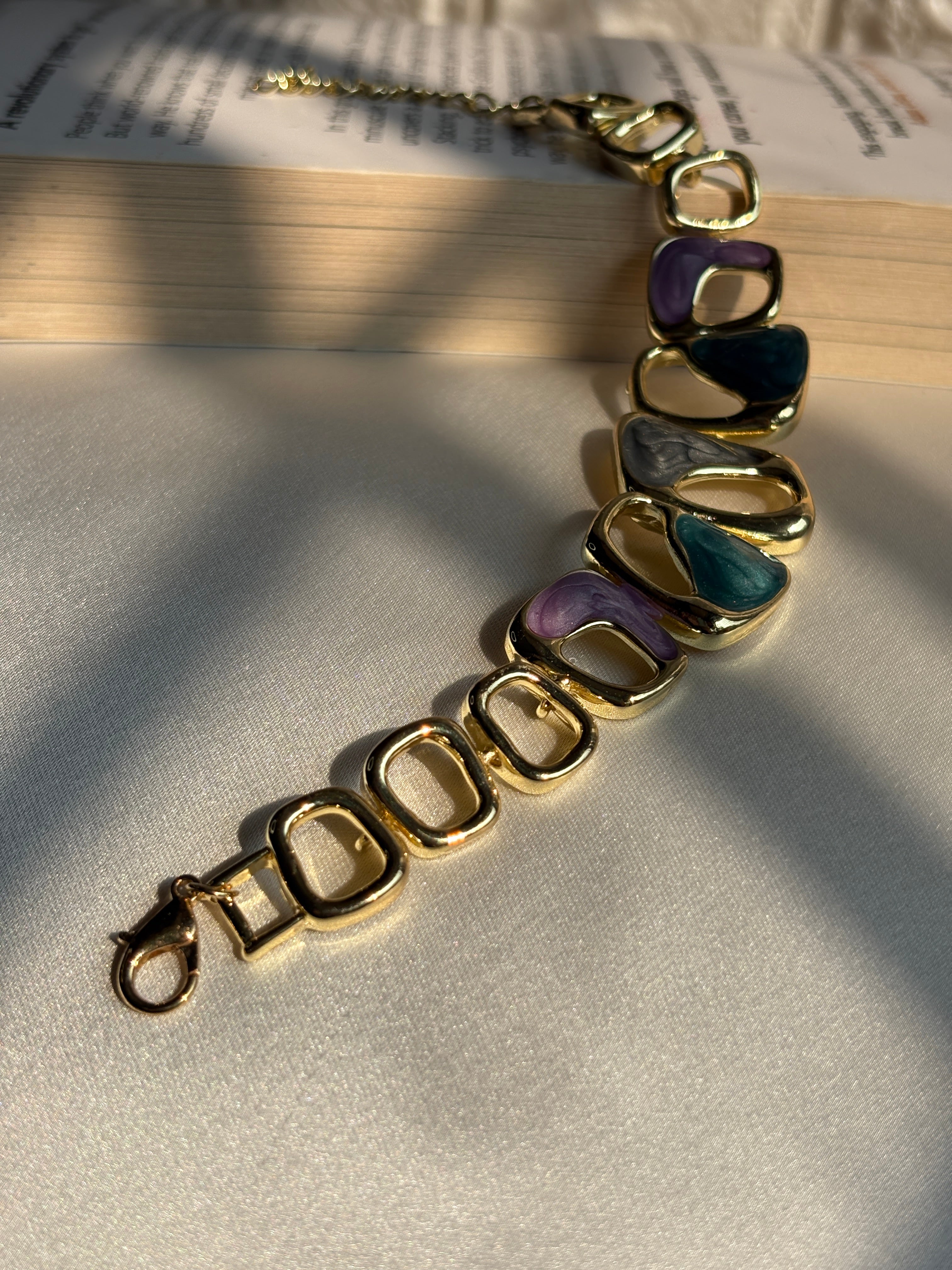 Colorful Enamel Link Bracelet
