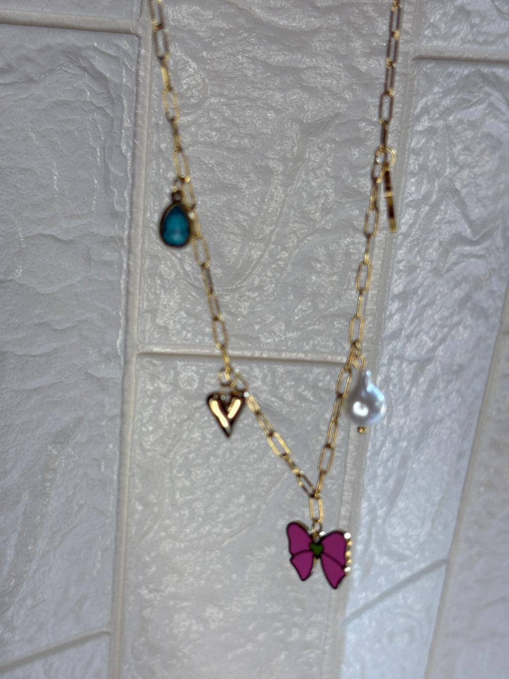 Mixed Charm Dangle Necklace