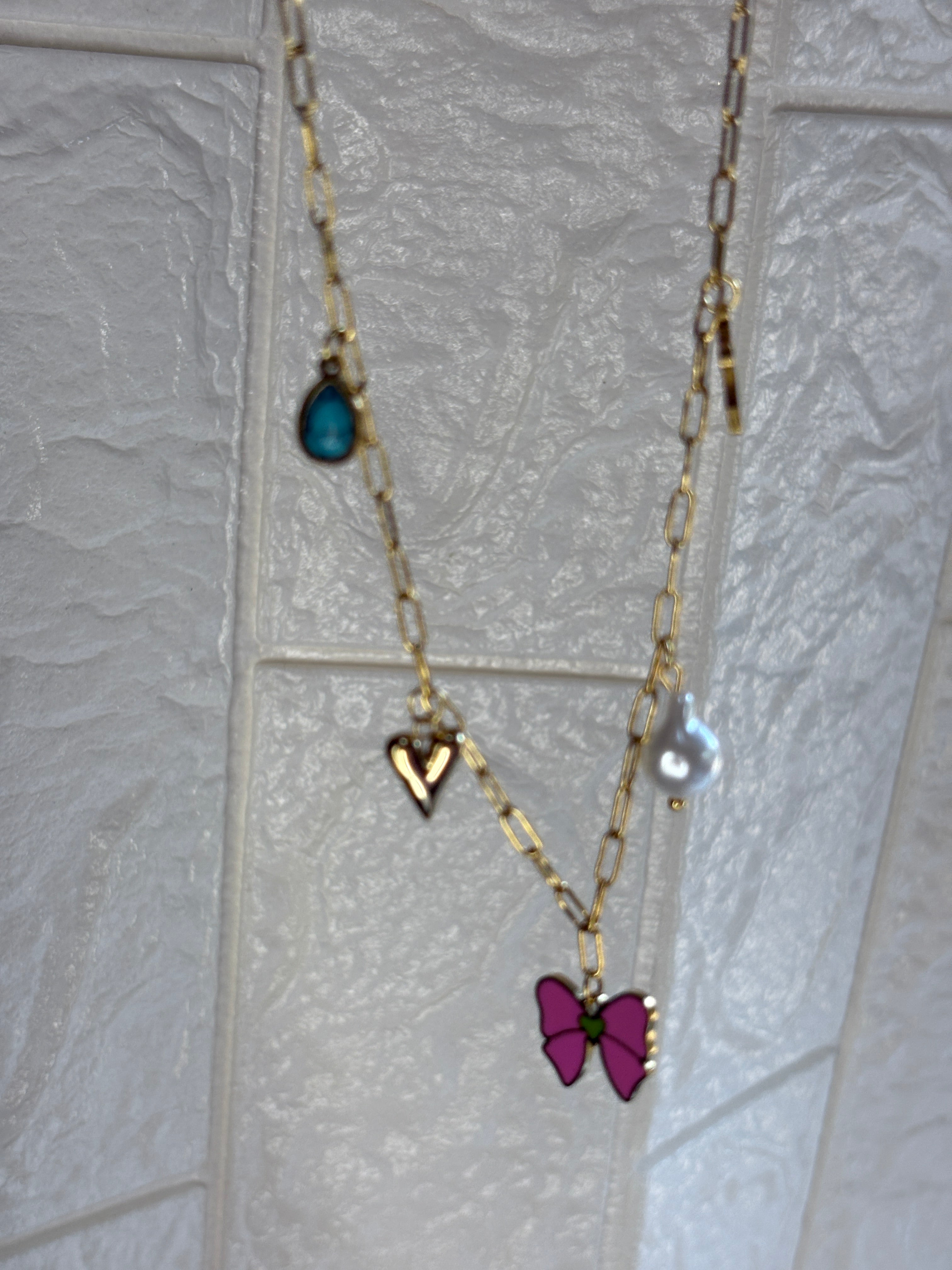 Mixed Charm Dangle Necklace