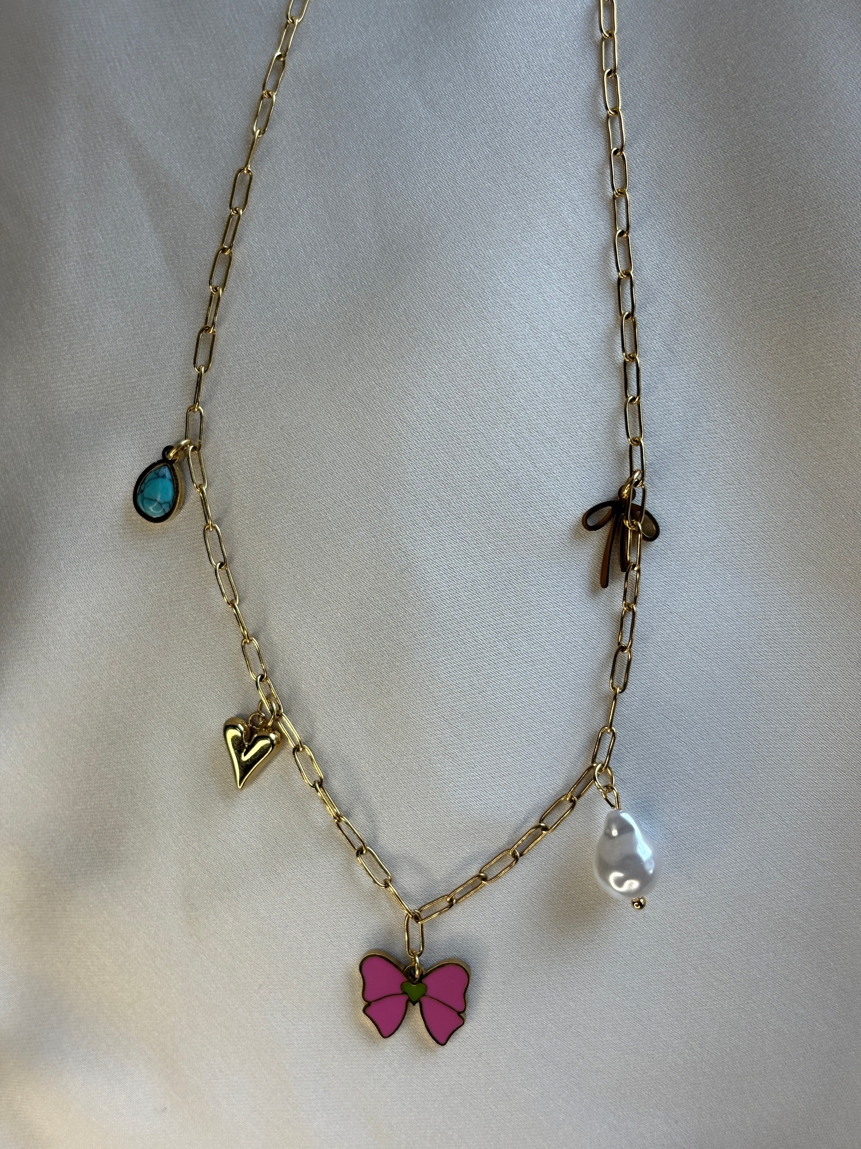 Mixed Charm Dangle Necklace