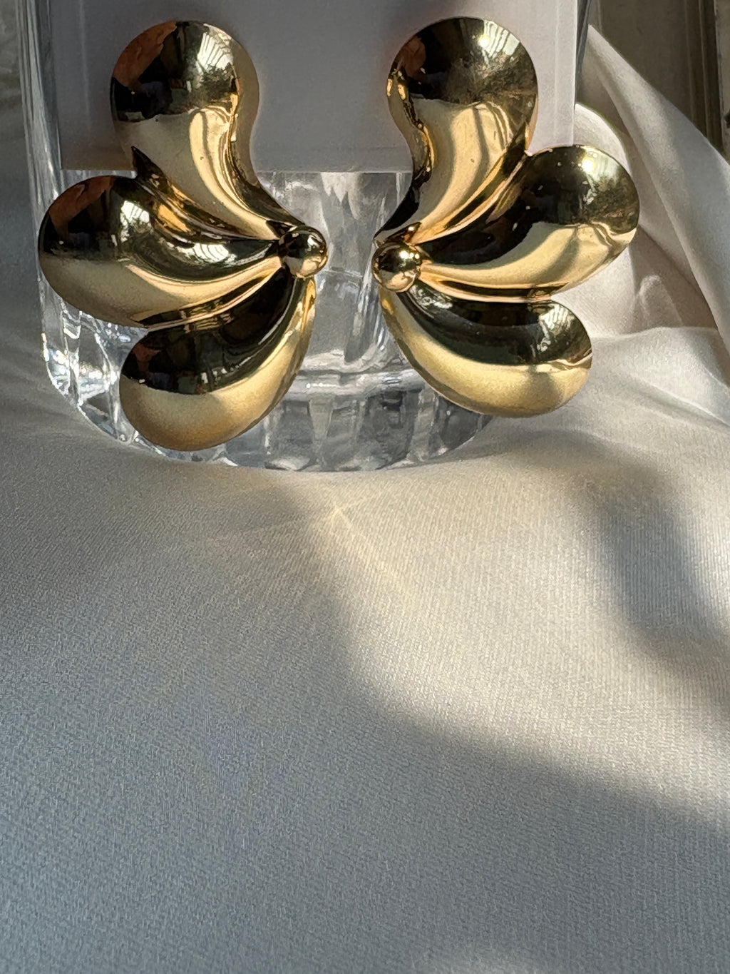 Gold Butterfly Statement Earrings