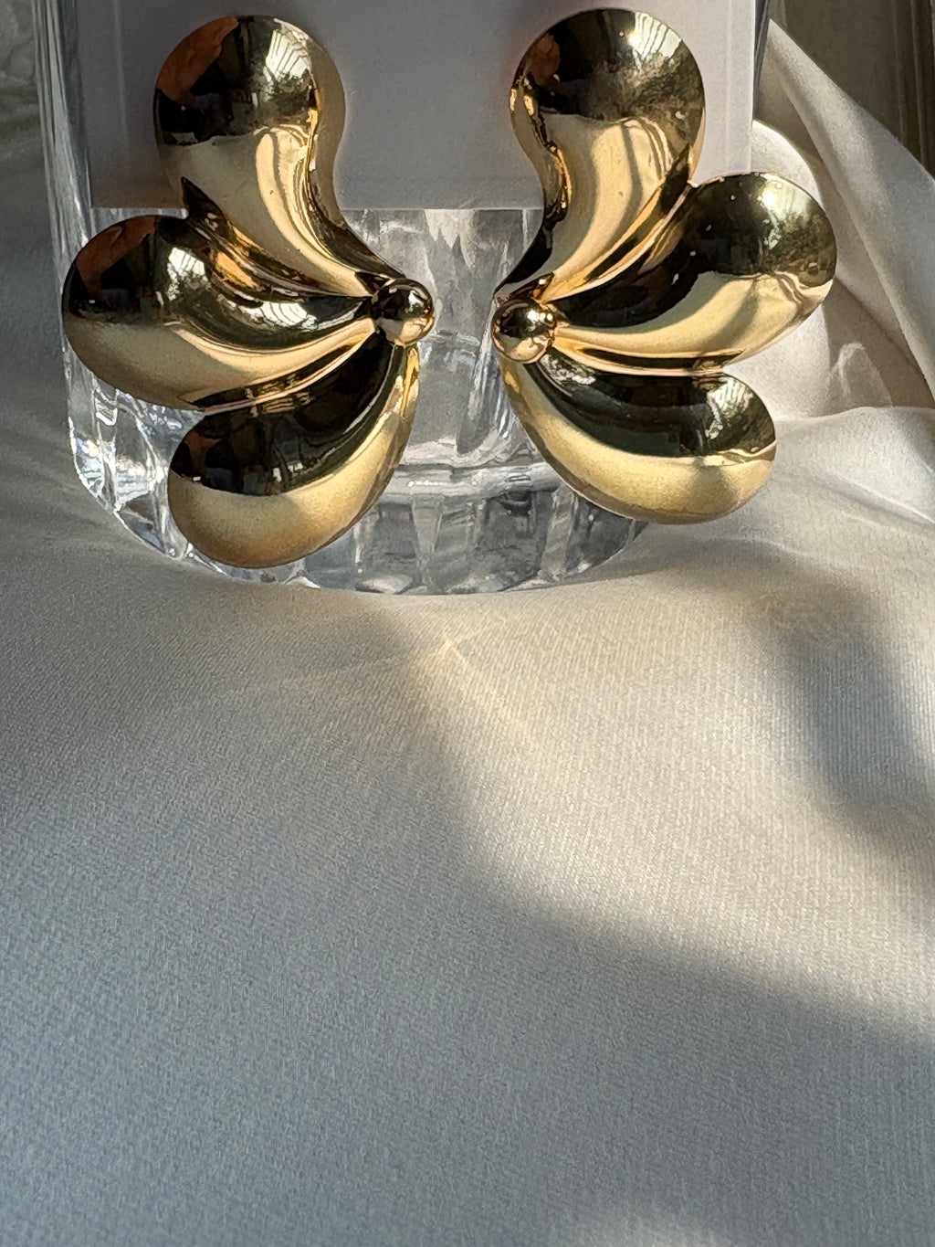 Gold Butterfly Statement Earrings