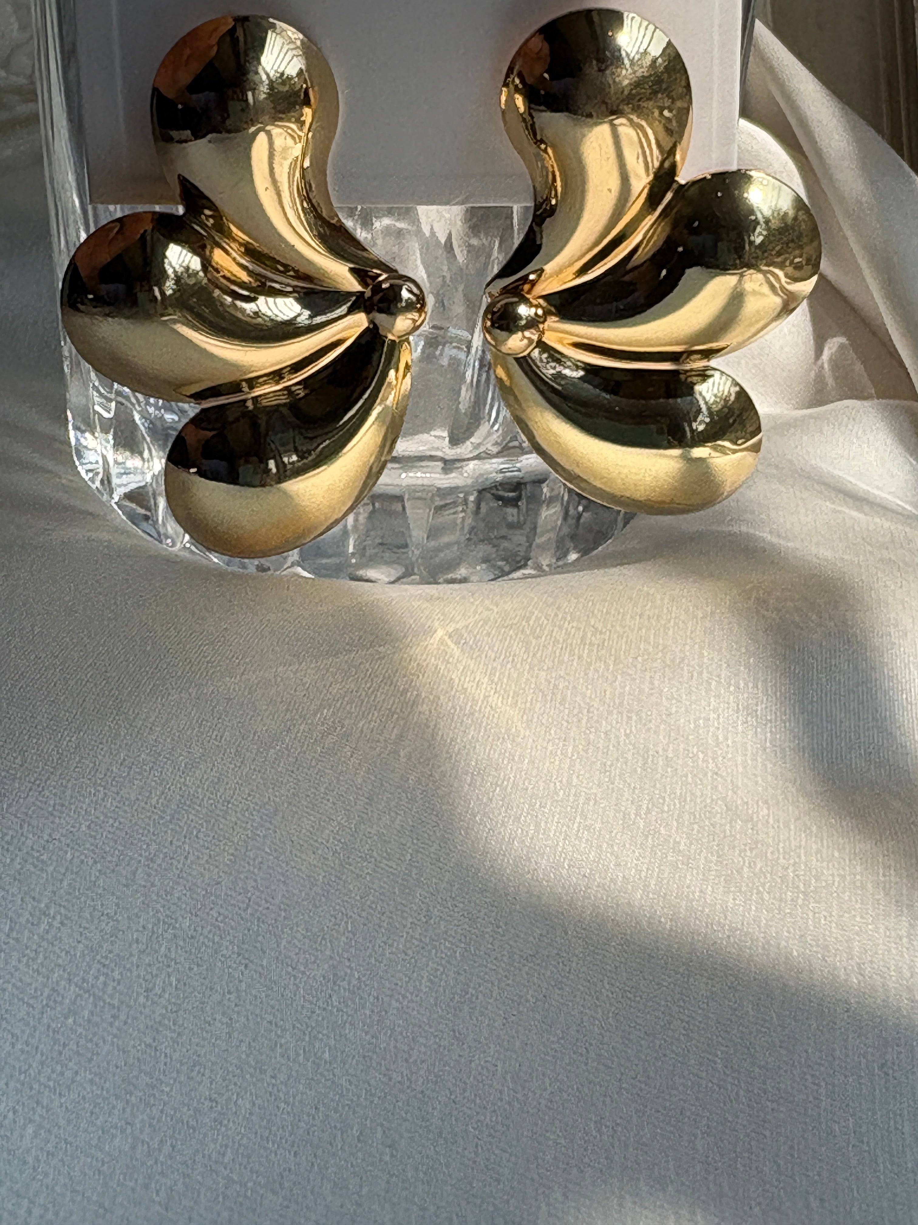 Gold Butterfly Statement Earrings