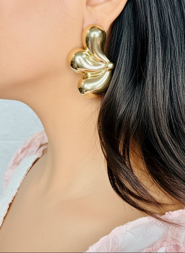 Gold Butterfly Statement Earrings