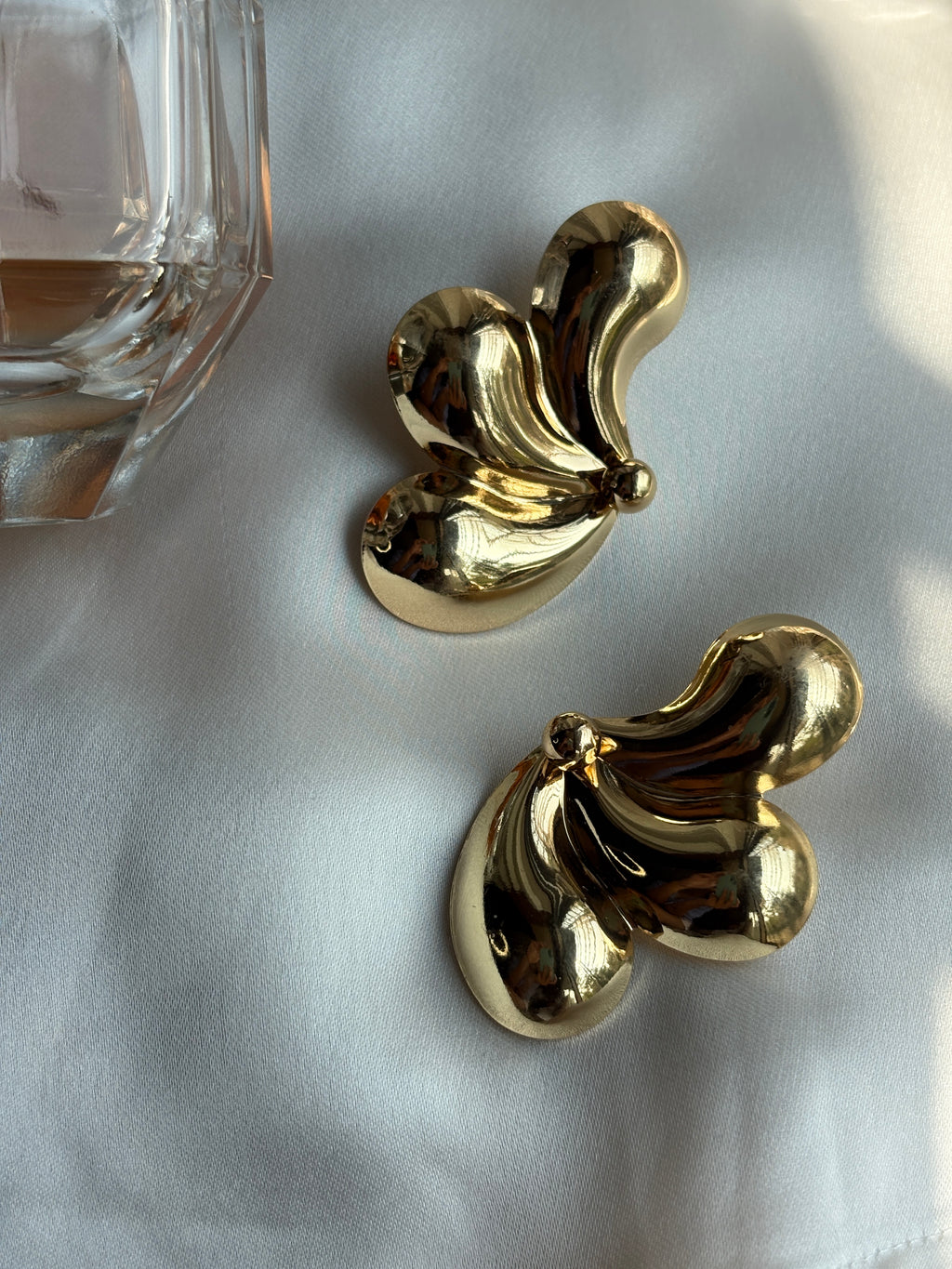 Gold Butterfly Statement Earrings