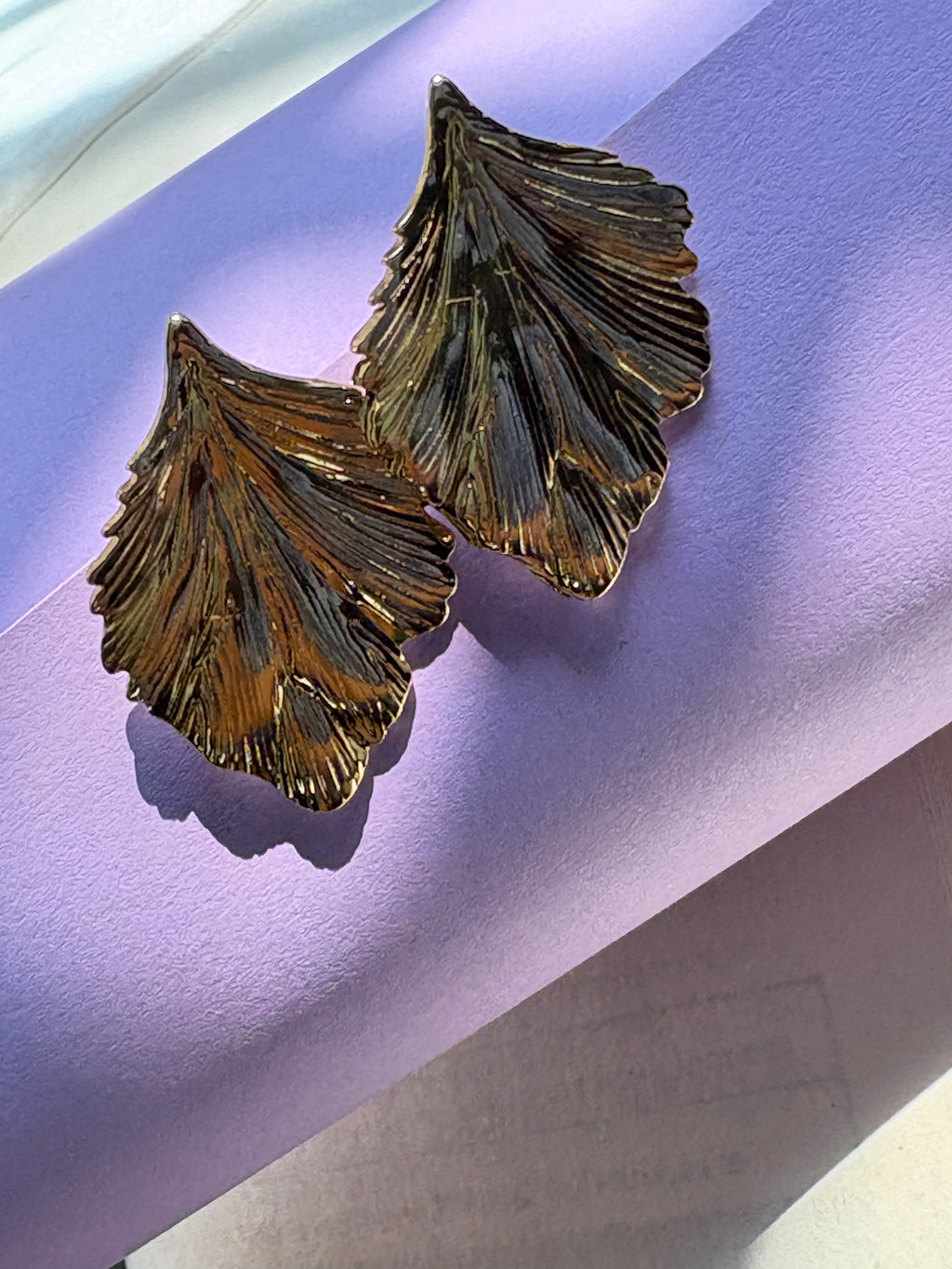 Gold Leaf Statement Earrings