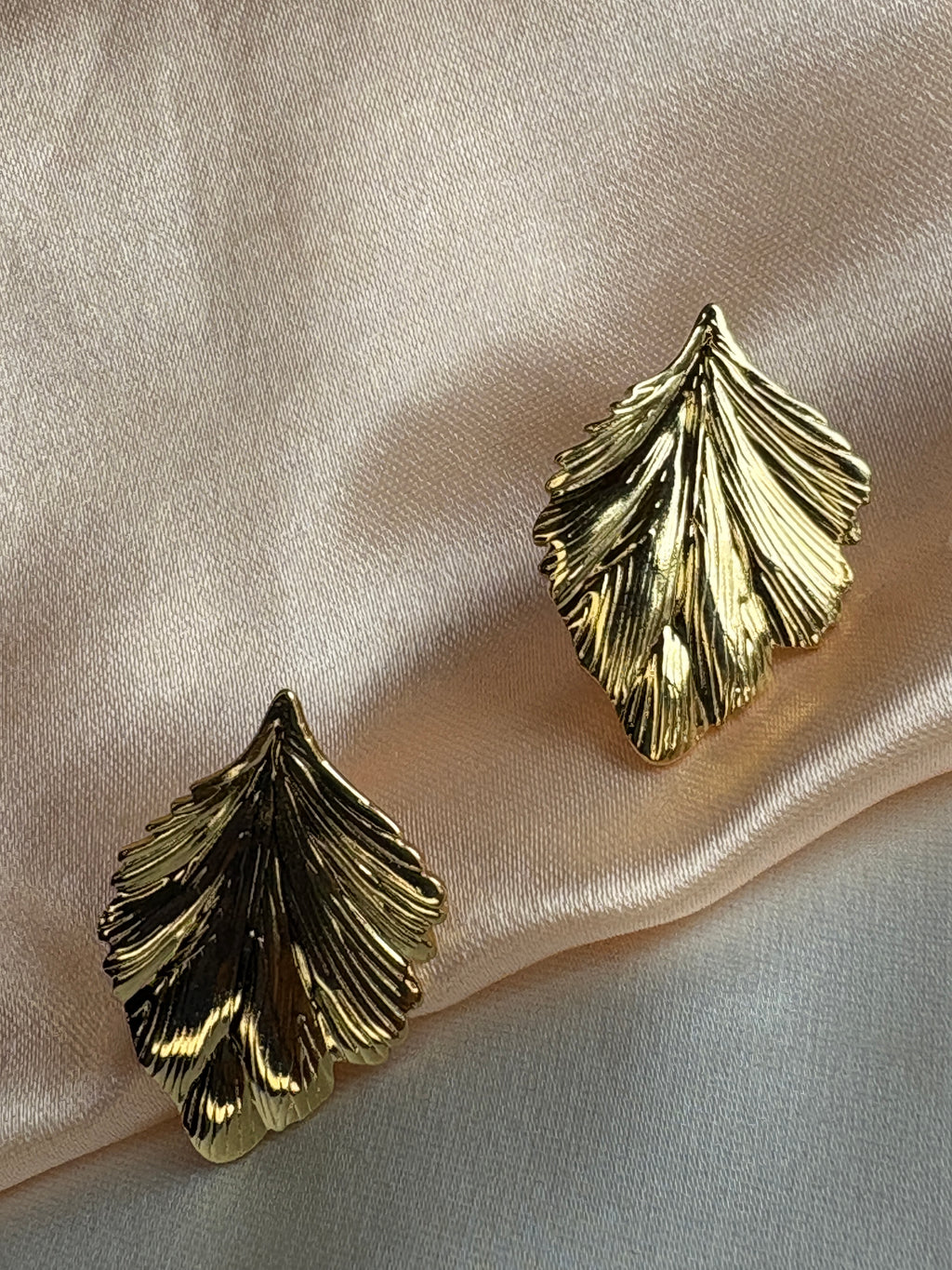 Gold Leaf Statement Earrings
