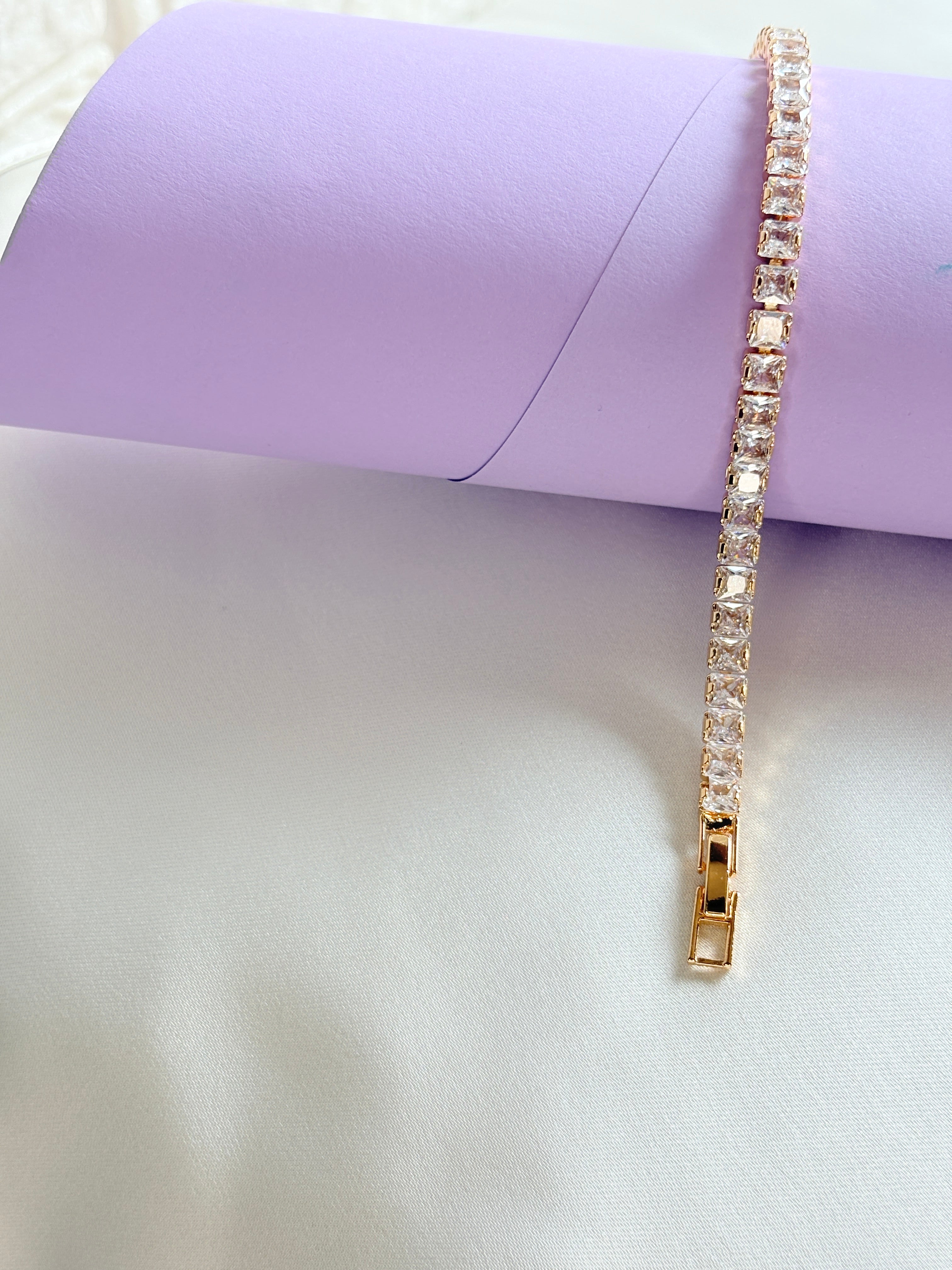 Classic Elegance Gold AD Bracelet