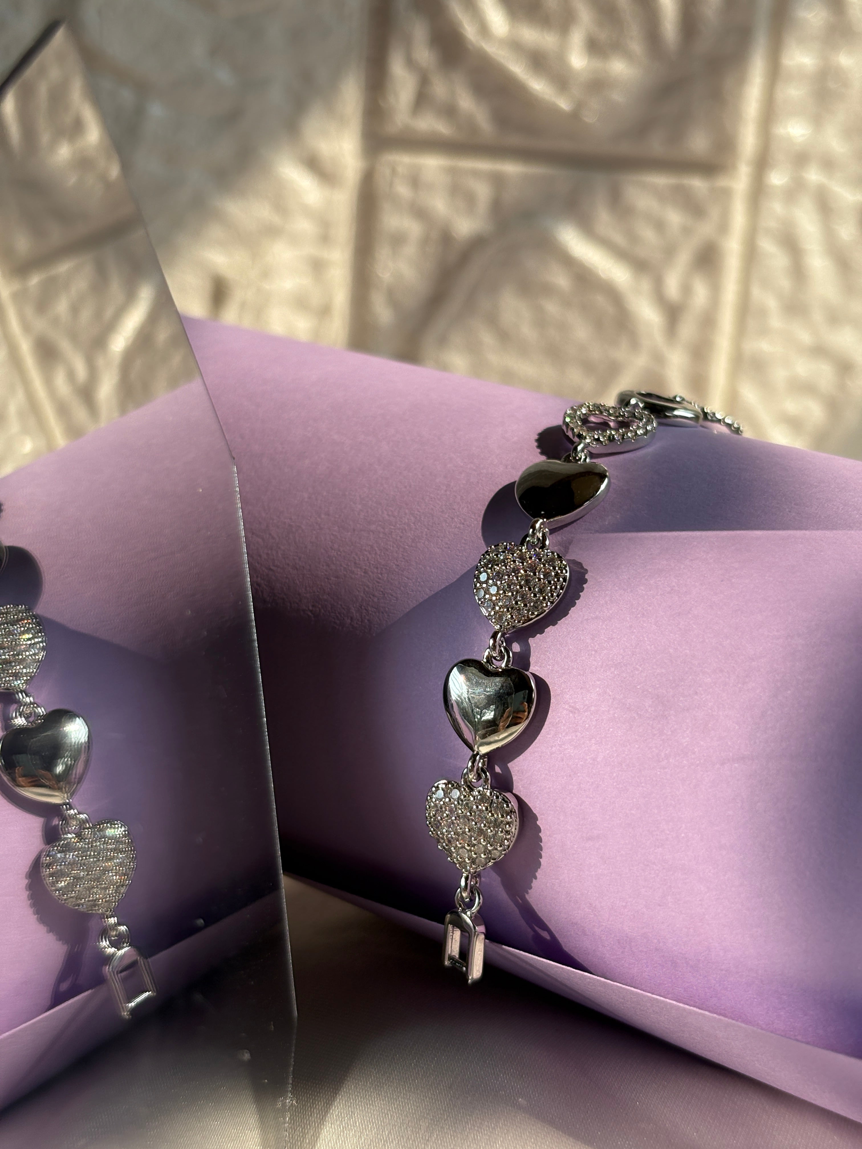 Silver Heart Charm Bracelet