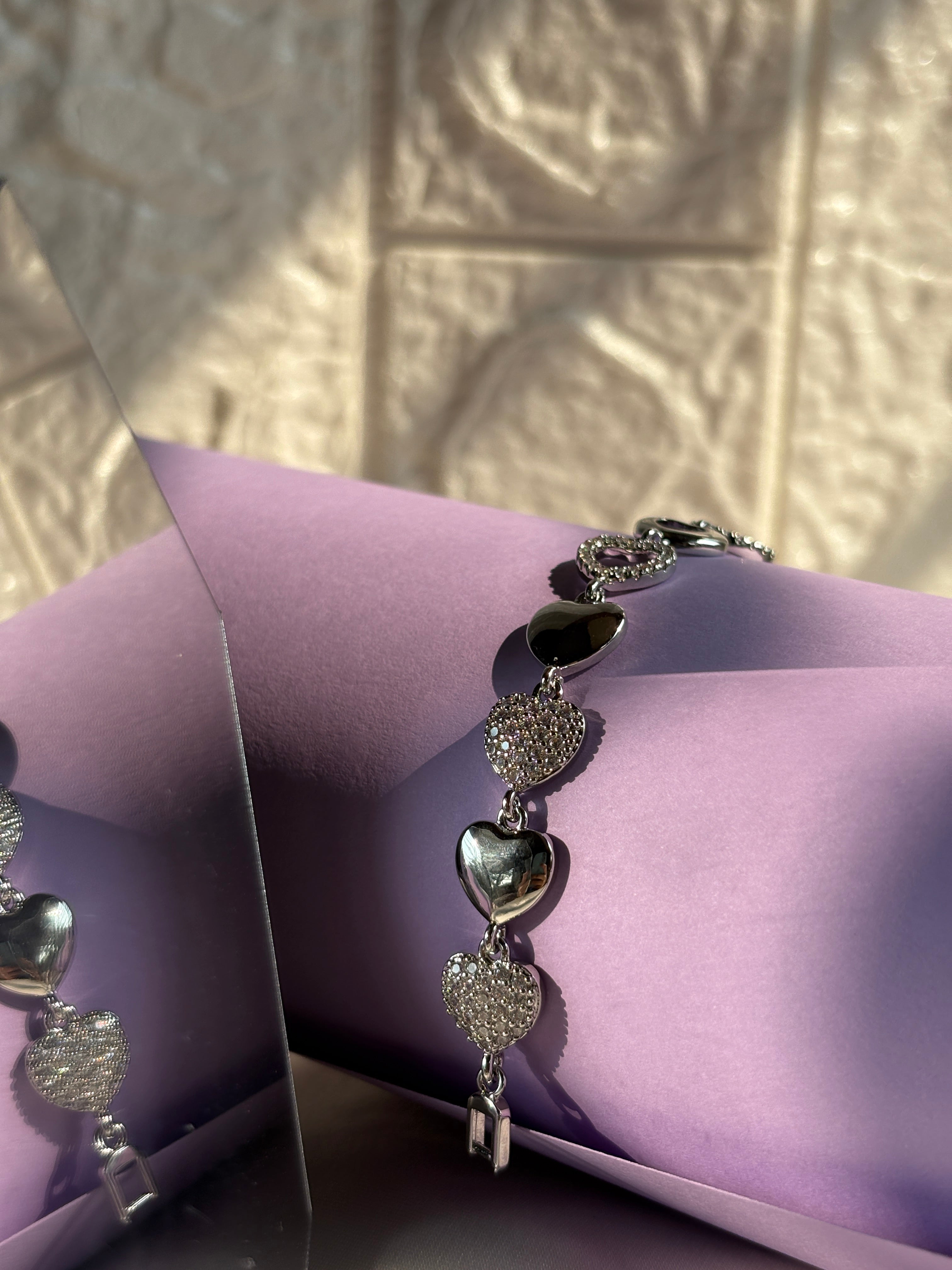 Silver Heart Charm Bracelet