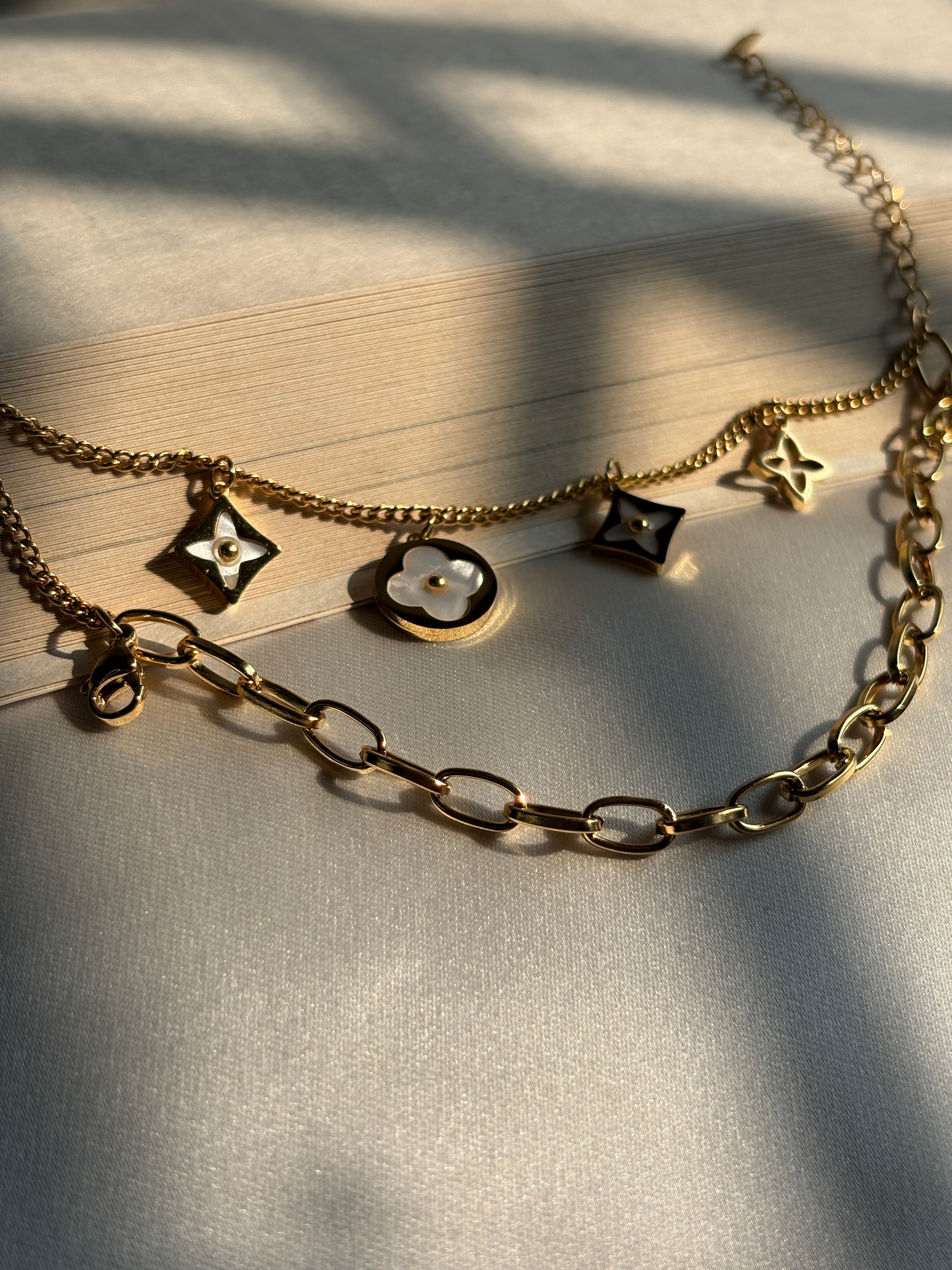 Layered Clover Charm Bracelet