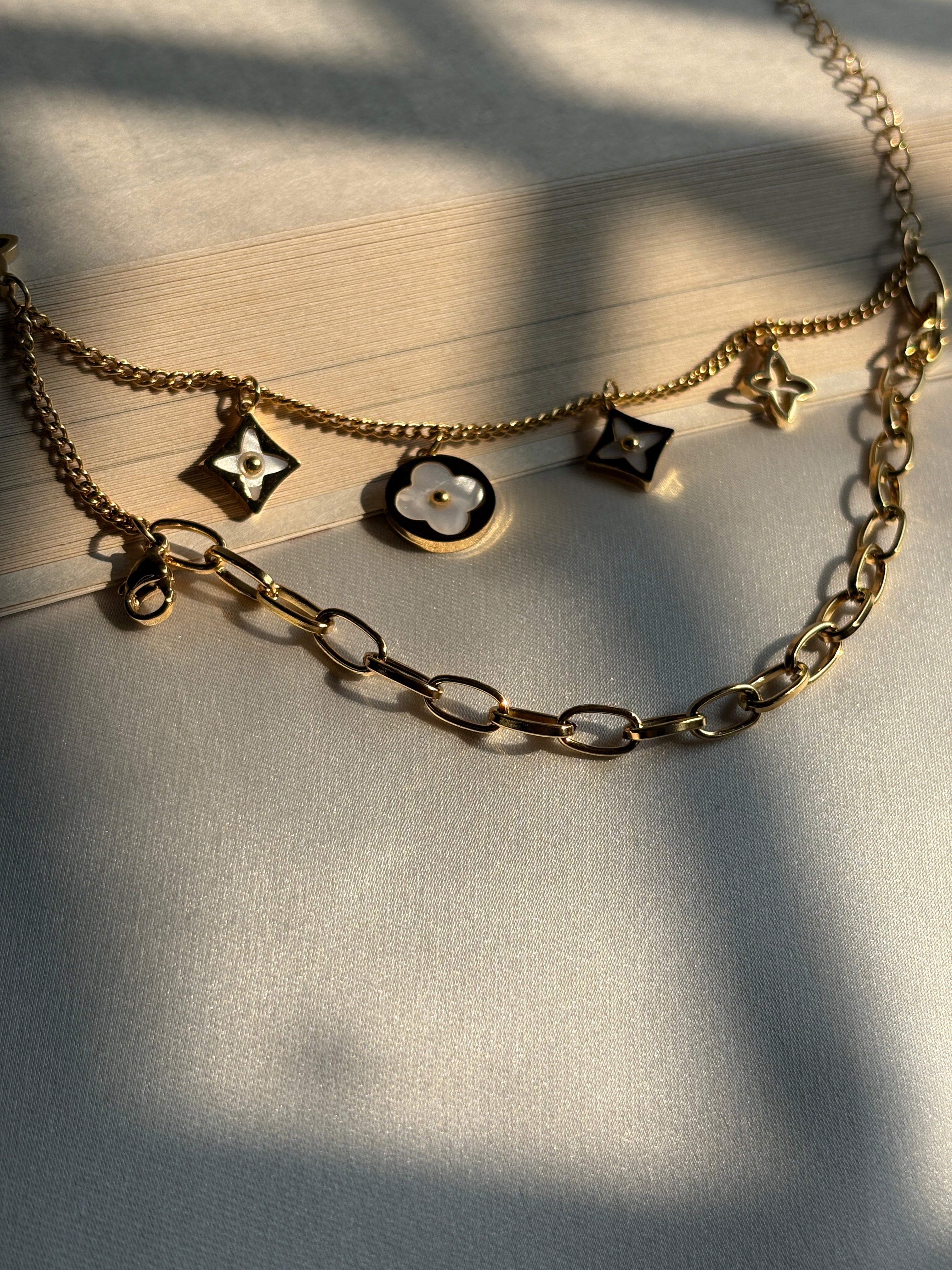 Layered Clover Charm Bracelet