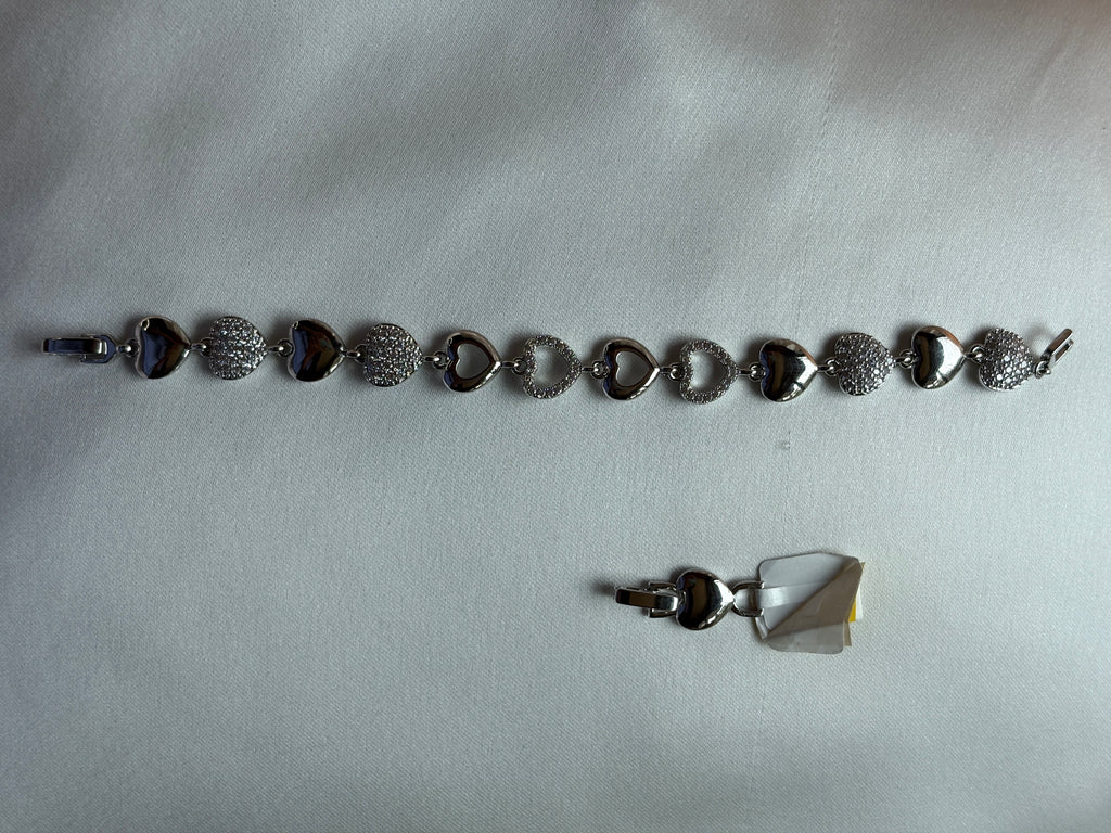 Silver Heart Charm Bracelet