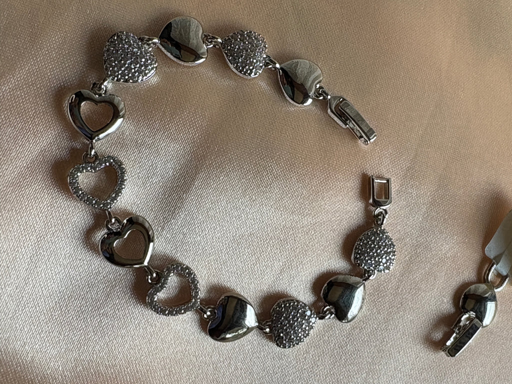 Silver Heart Charm Bracelet