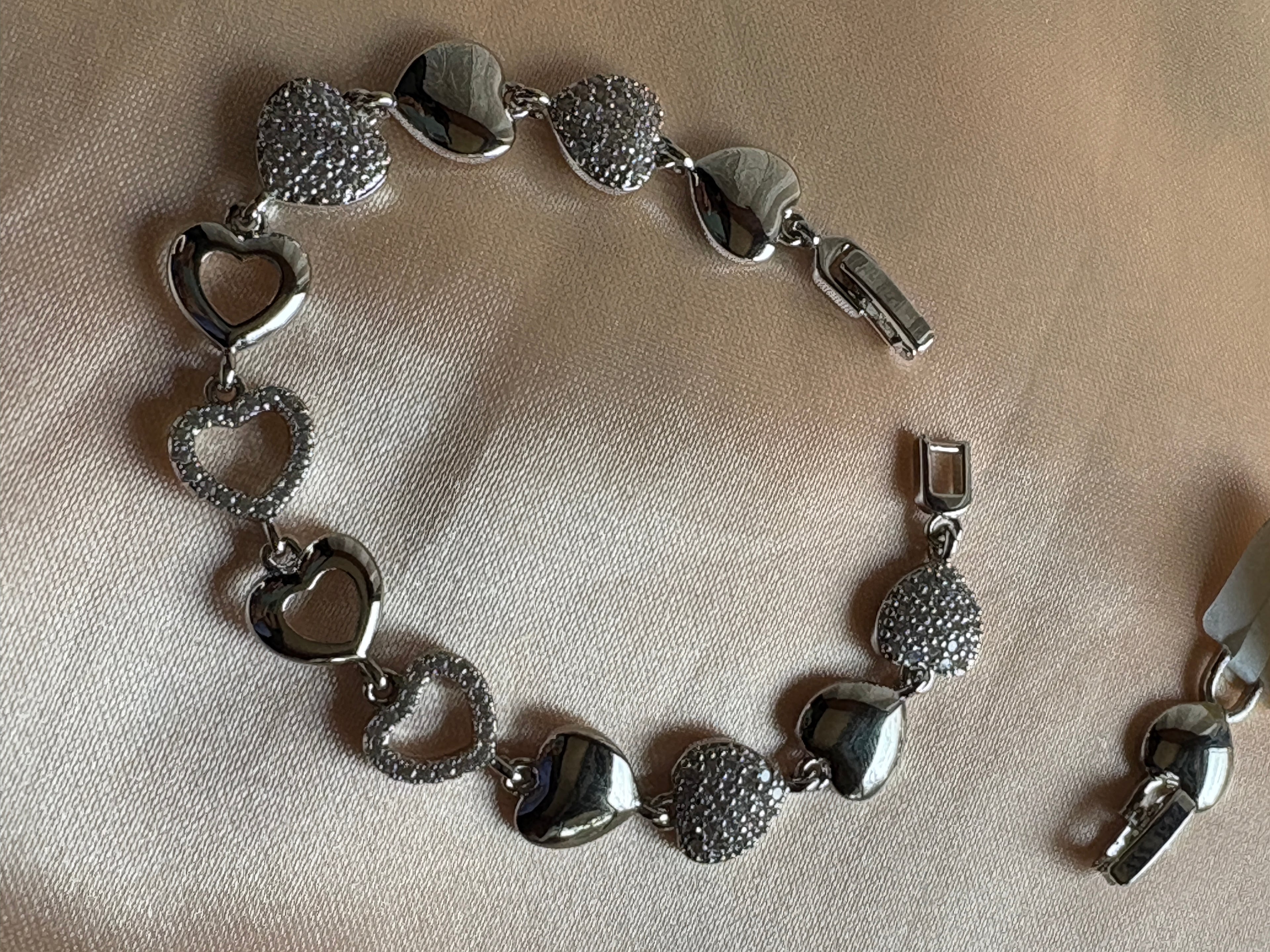 Silver Heart Charm Bracelet