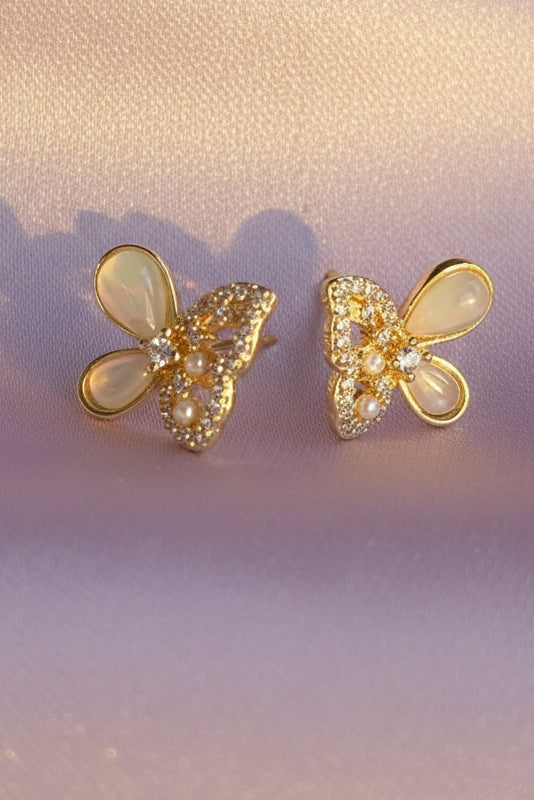 18k Gold Plated Butterfly Pendant & Earrings Set