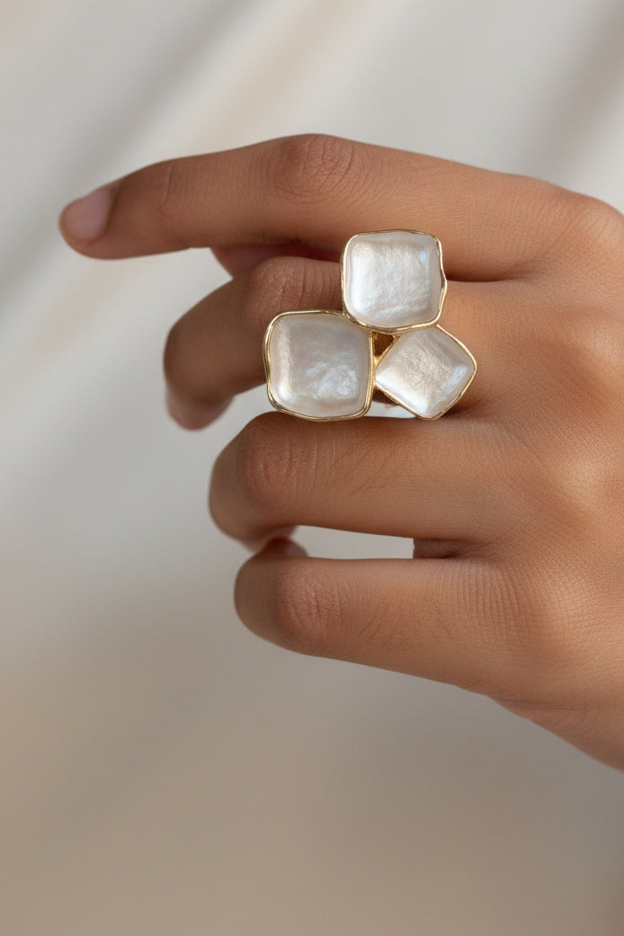 Triple-Square Statement adjustable Ring