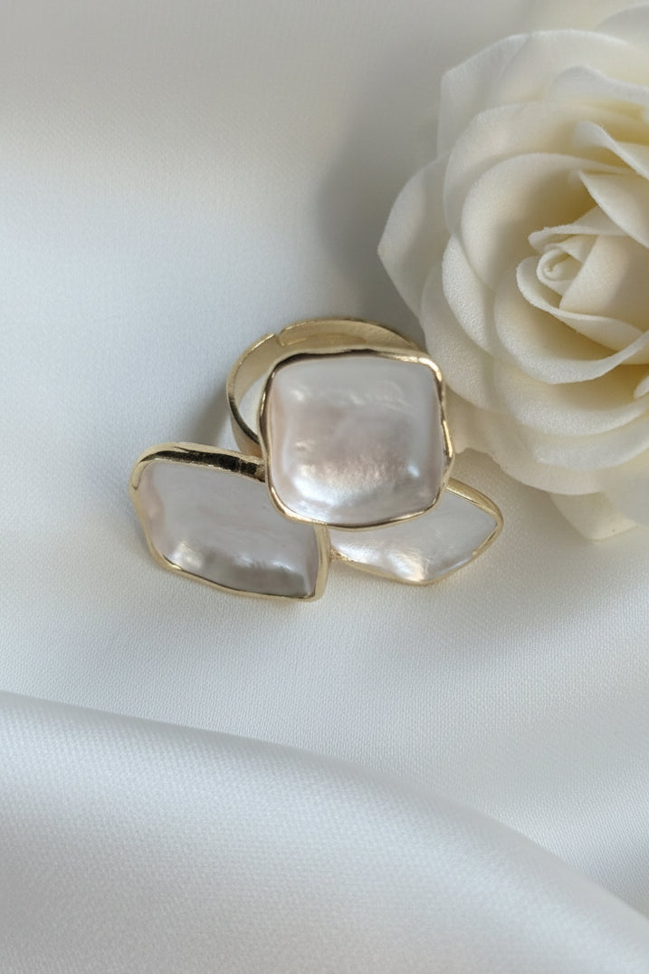 Triple-Square Statement adjustable Ring