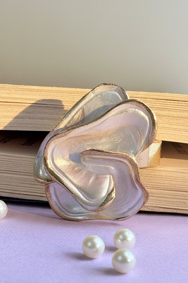 Abstract Enamel Petal Statement Ring