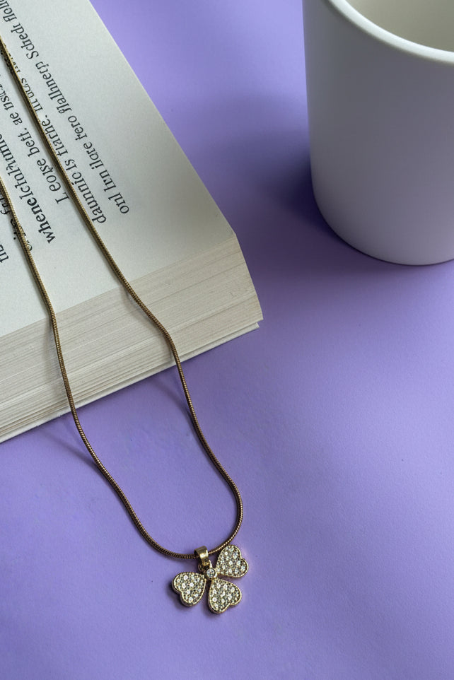 Shimmering Pavé Butterfly Anti-Tarnish Necklace