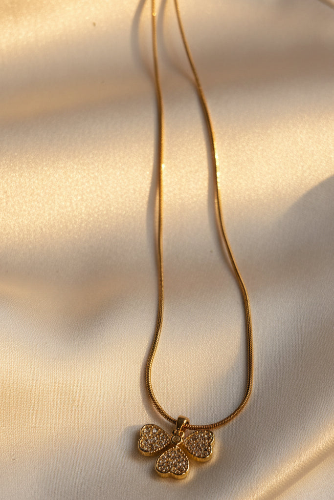 Shimmering Pavé Butterfly Anti-Tarnish Necklace