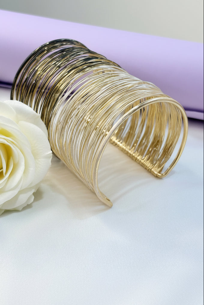 Bohemian Multi-Wire Statement Cuff Bangle