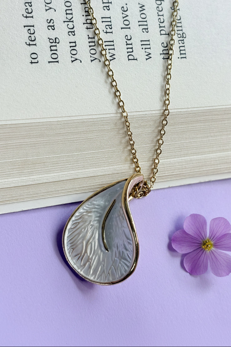 Enamelled Pearl Calla Lily Necklace