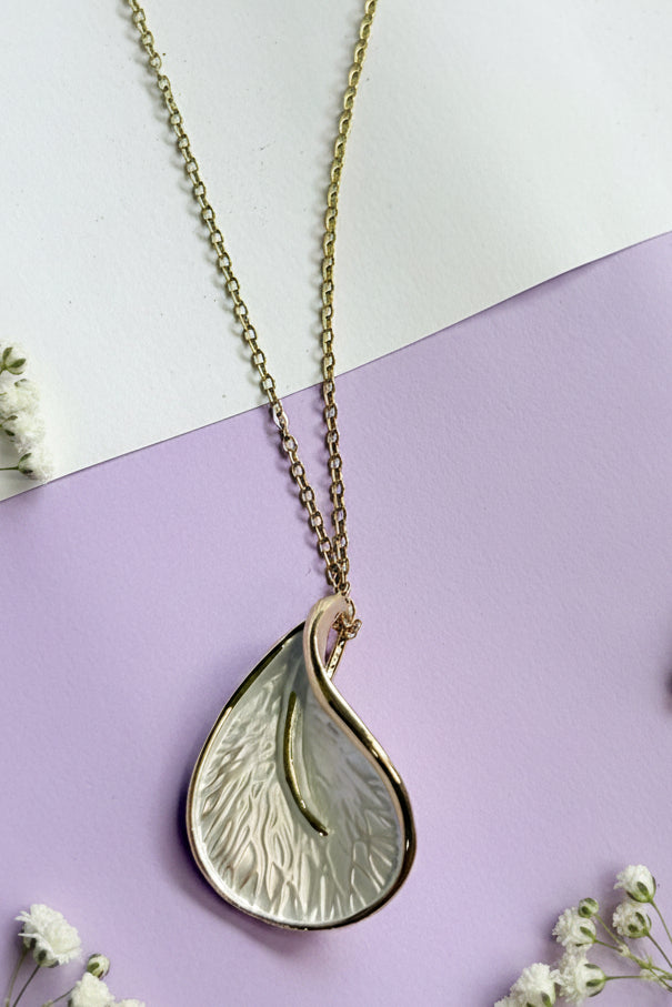 Enamelled Pearl Calla Lily Necklace