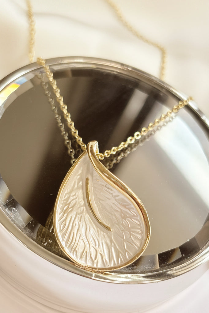 Enamelled Pearl Calla Lily Necklace