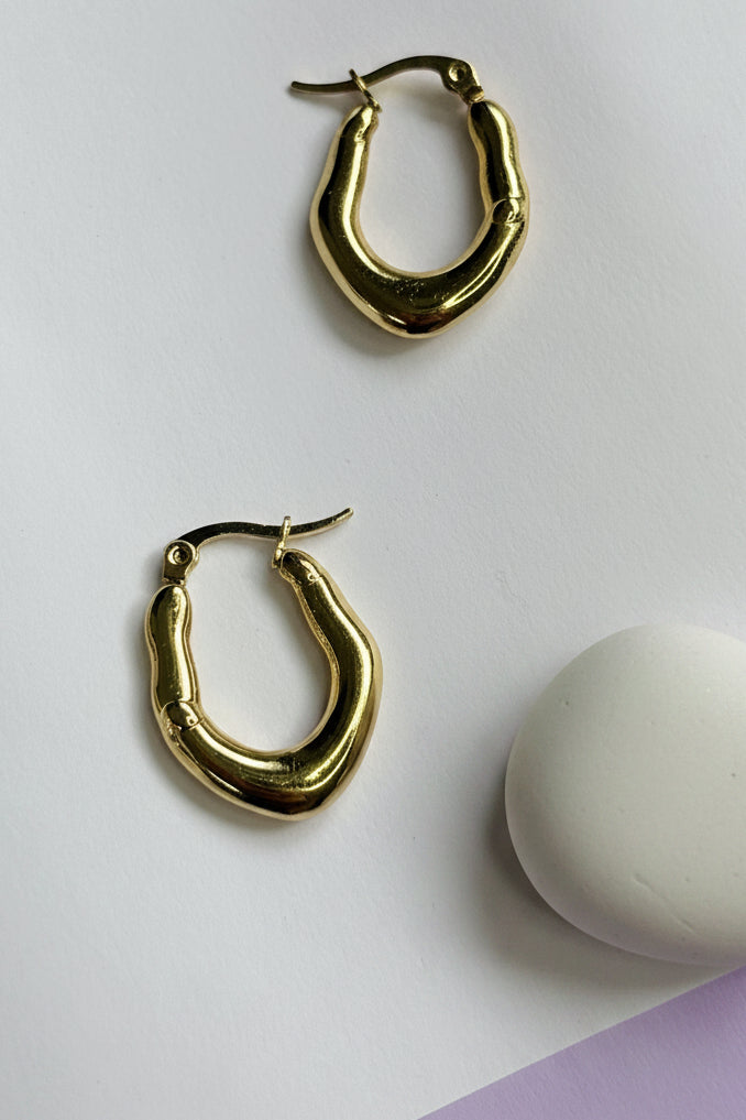 Molten U-Hoop Anti-Tarnish Earrings