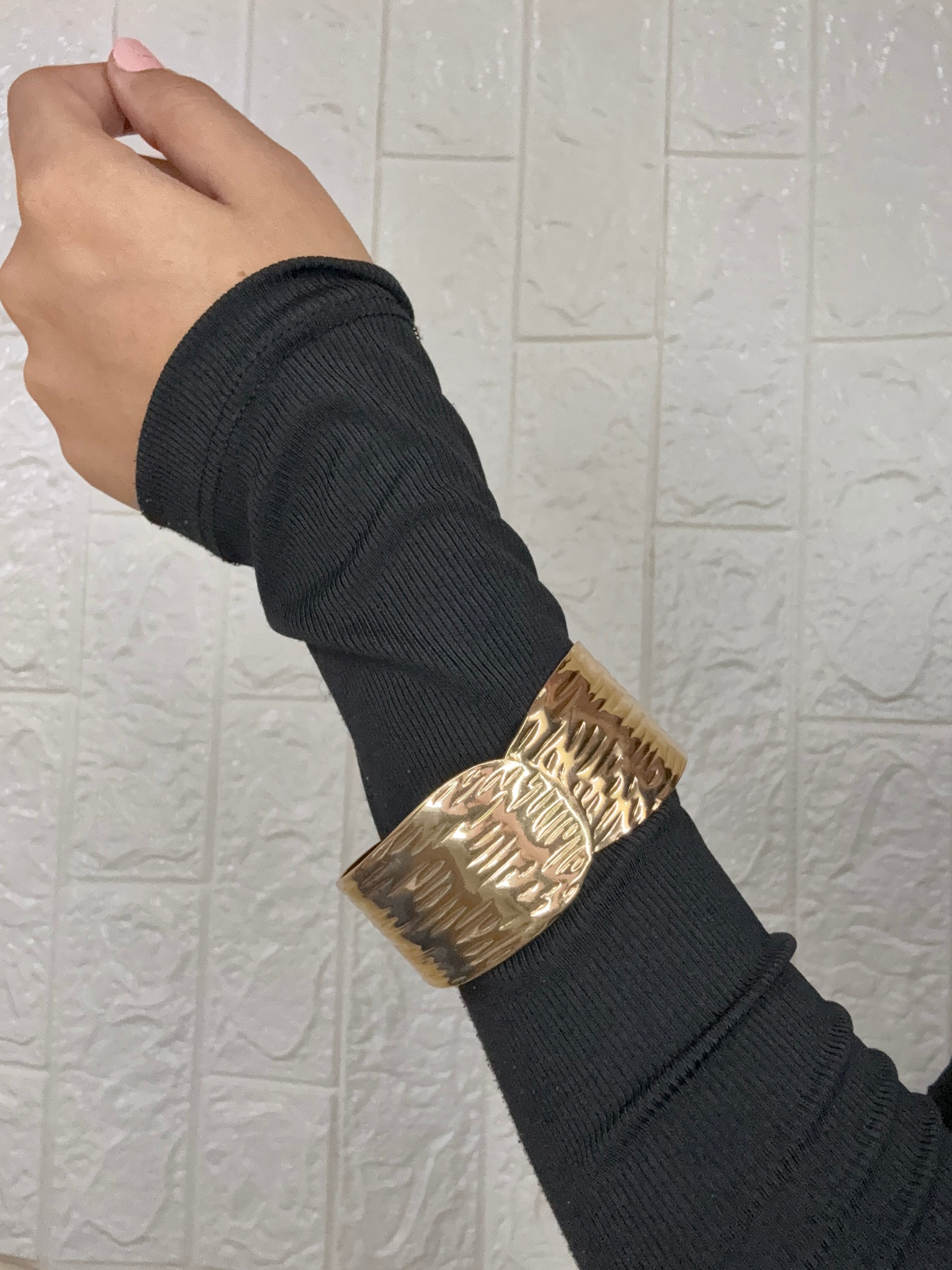 Textured gold cuff bracelet